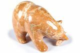 Realistic, Polished Peach Jasper Bear with Fish - Philippines #308476-1